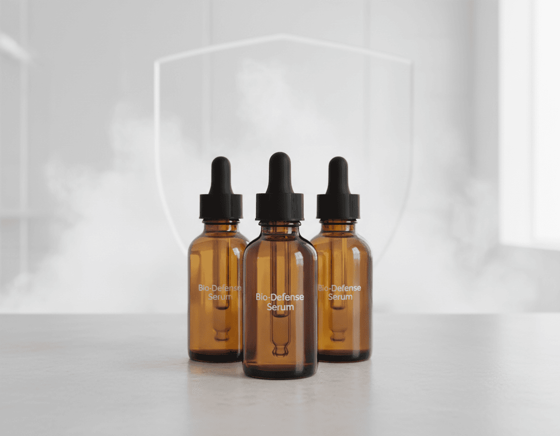 Frascos de sérum cosmético desarrollados de forma confidencial y exclusiva