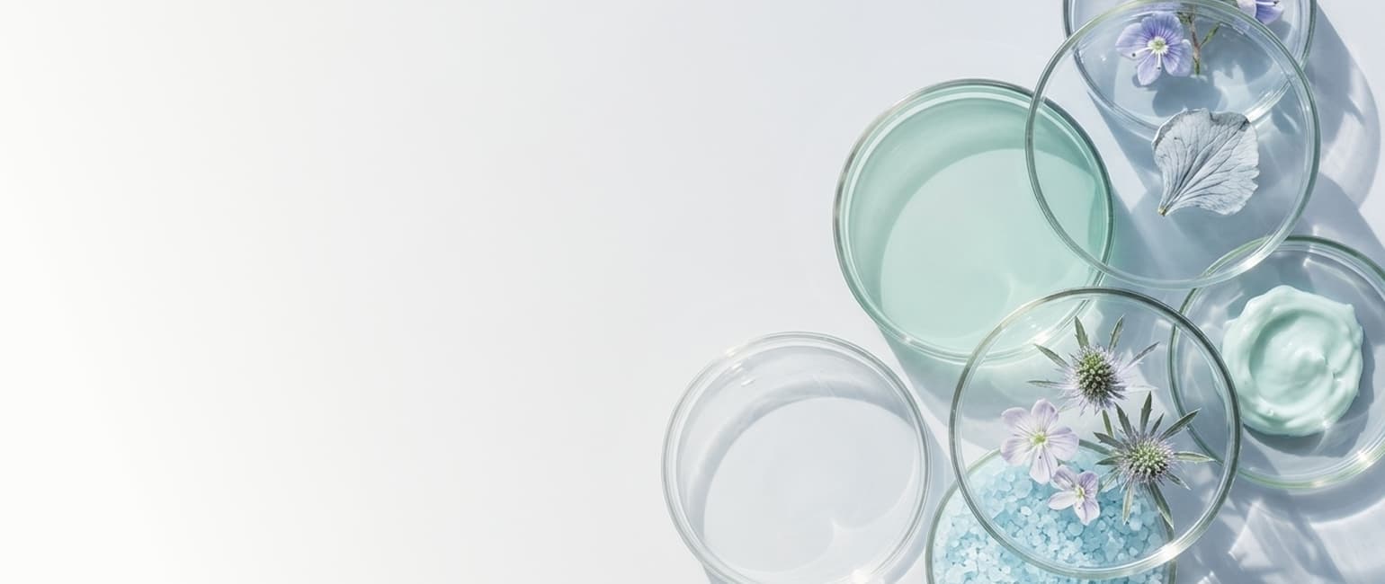Placas de Petri con muestras cosméticas en el laboratorio de Séance